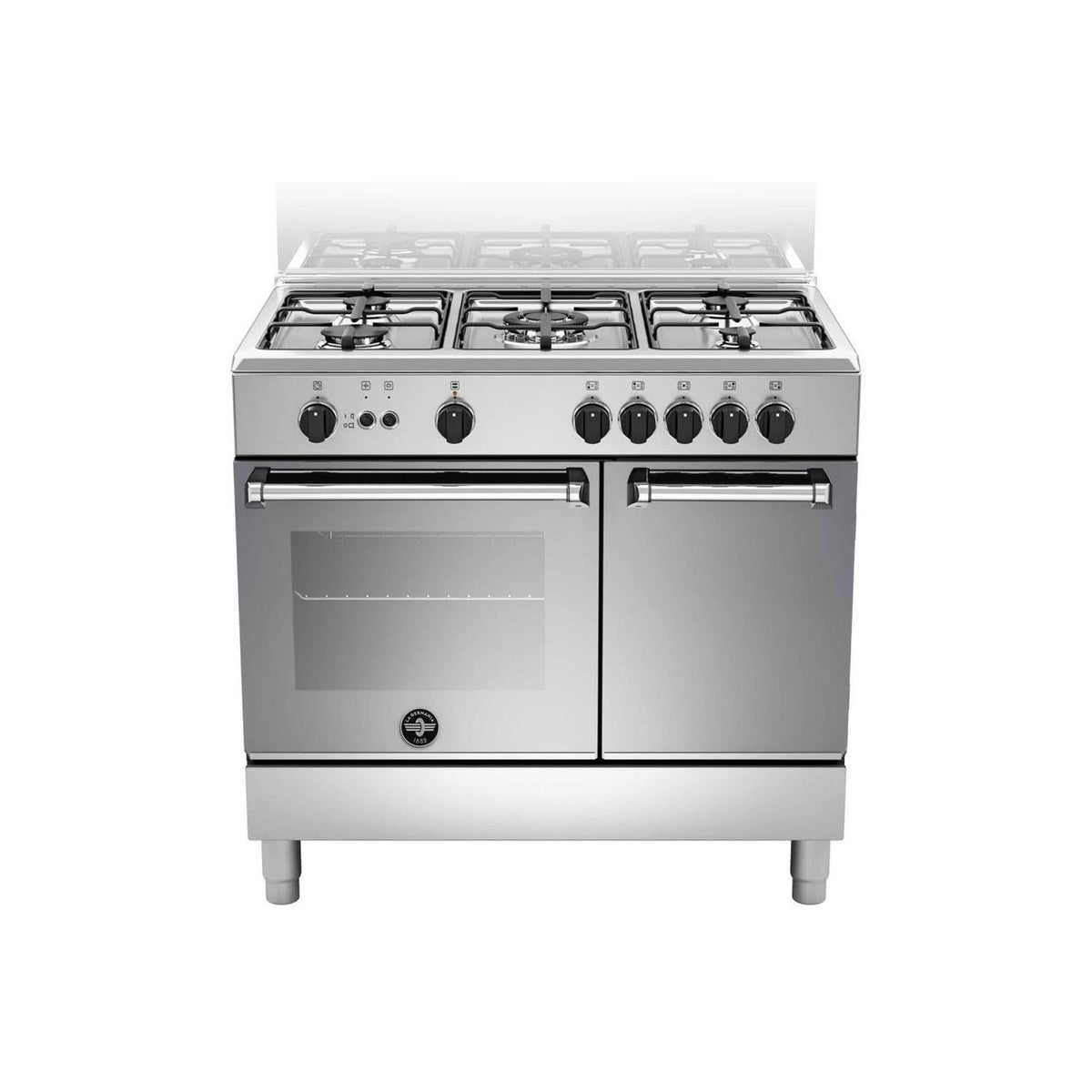 LA GERMANIA AMN9P5GXVC CUCINA 90x60 5 FUOCHI FORNO A GAS CON PORTA BOMBOLA COLORE INOX