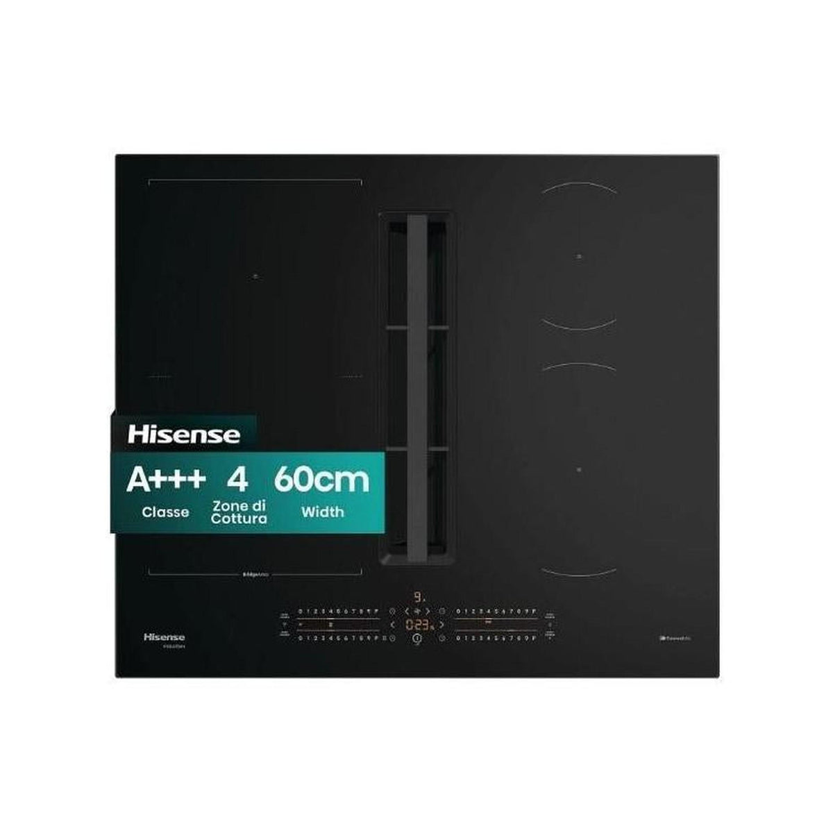 HISENSE HEH6432BSCWF Piano cottura a induzione con Cappa integrata 60cm, 4 zone, Wifi, Nero