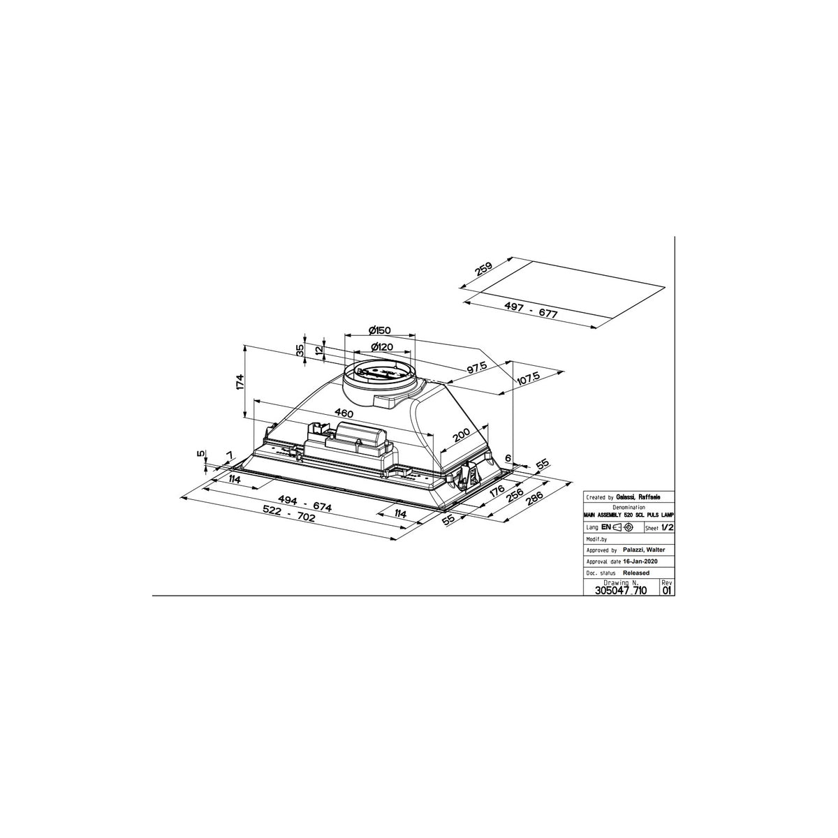 FABER PB BK A90 CAPPA A PARETE ASPIRANTE 90CM NERA CLASSE D - 320.0557.544