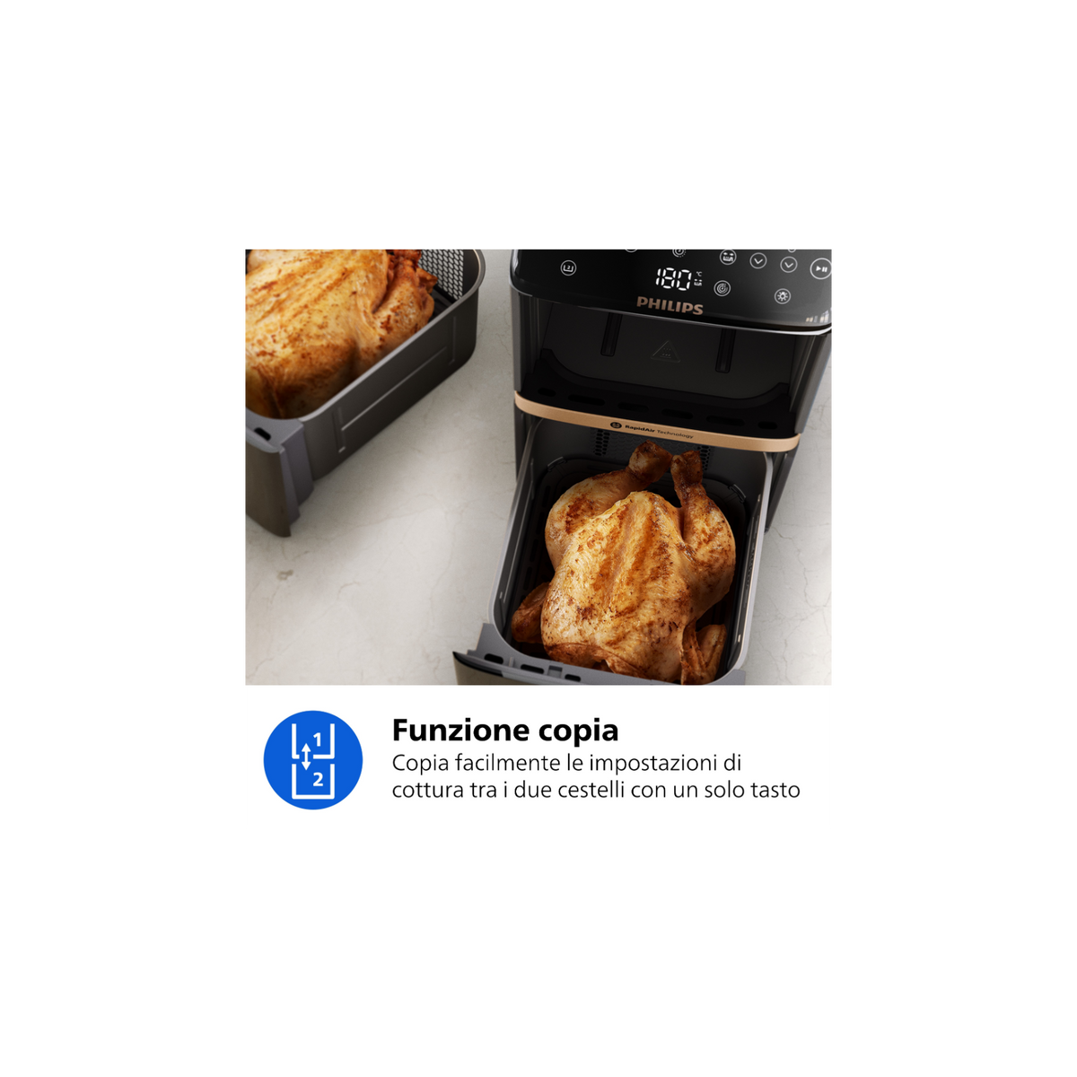PHILIPS NA462/70 FRIGGITRICE AD ARIA AIRFRYER 4000 10LT 2750W NERA