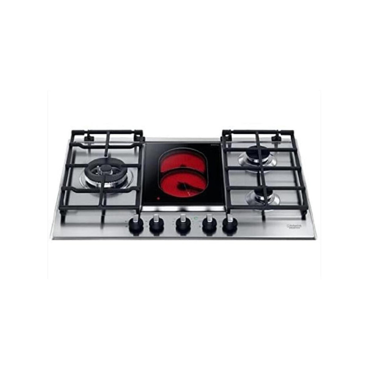 HOTPOINT ARISTON PK 741 RQO GH/HA Piano cottura misto, 3 Fuochi a gas + 1 Piastra Elettrica - INOX