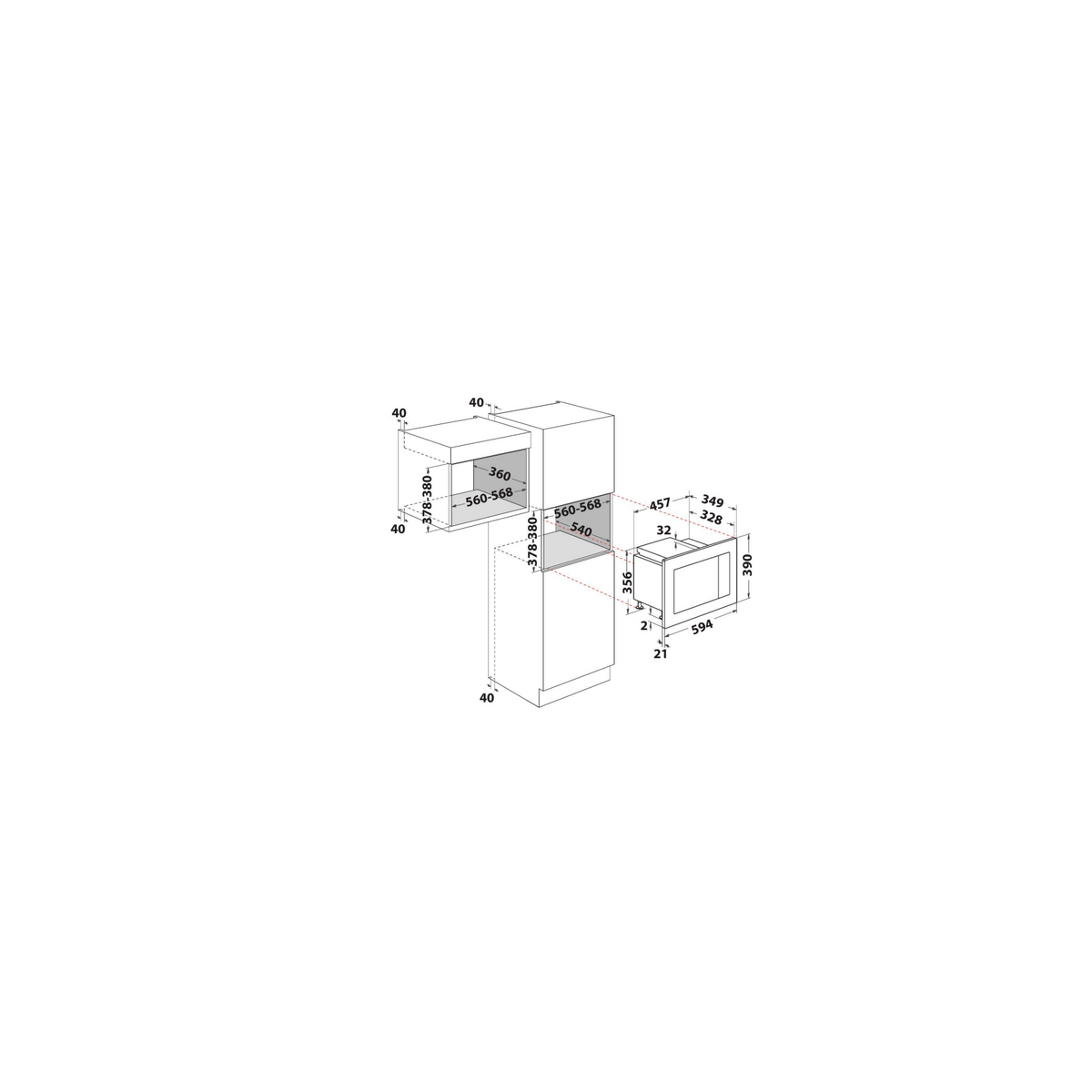INDESIT MWI 120 GX.1 MICROONDE DA INCASSO 20LT COLORE INOX