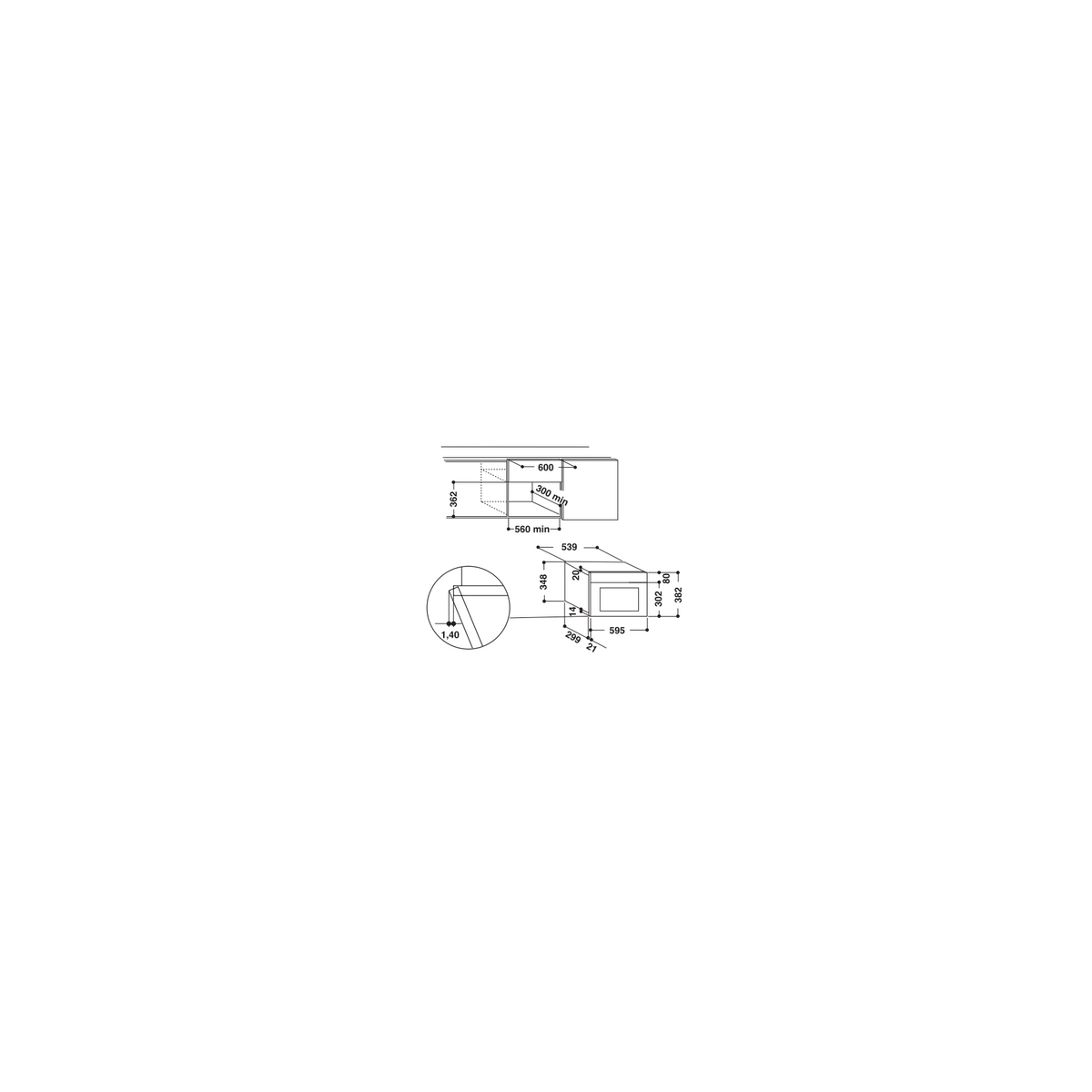 INDESIT MWI 6213 IX MICROONDE DA INCASSO 22LT 750 W COLORE INOX