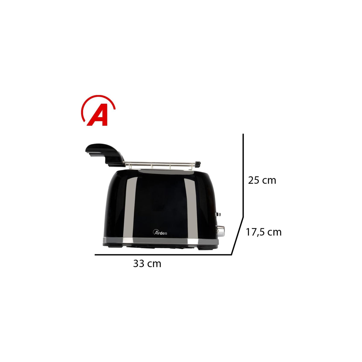 ARDES ARDTOAST03 TOSTAPANE 2 SCOMPARTI SEPARATI NERO
