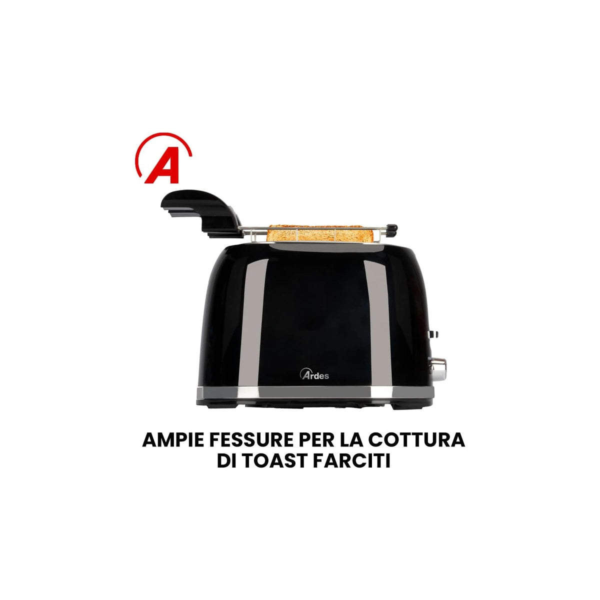 ARDES ARDTOAST03 TOSTAPANE 2 SCOMPARTI SEPARATI NERO