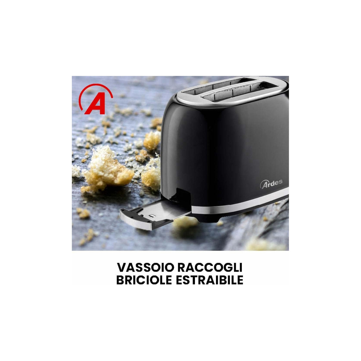 ARDES ARDTOAST03 TOSTAPANE 2 SCOMPARTI SEPARATI NERO