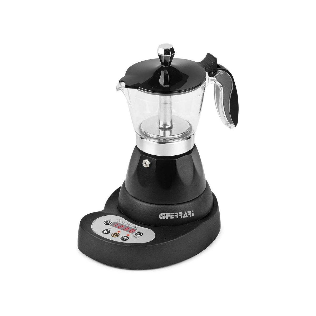 G3 Ferrari G10045 Moka Elettrica programmabile per caffè in polvere, 3 tazze, Timer, Mantenimento in caldo