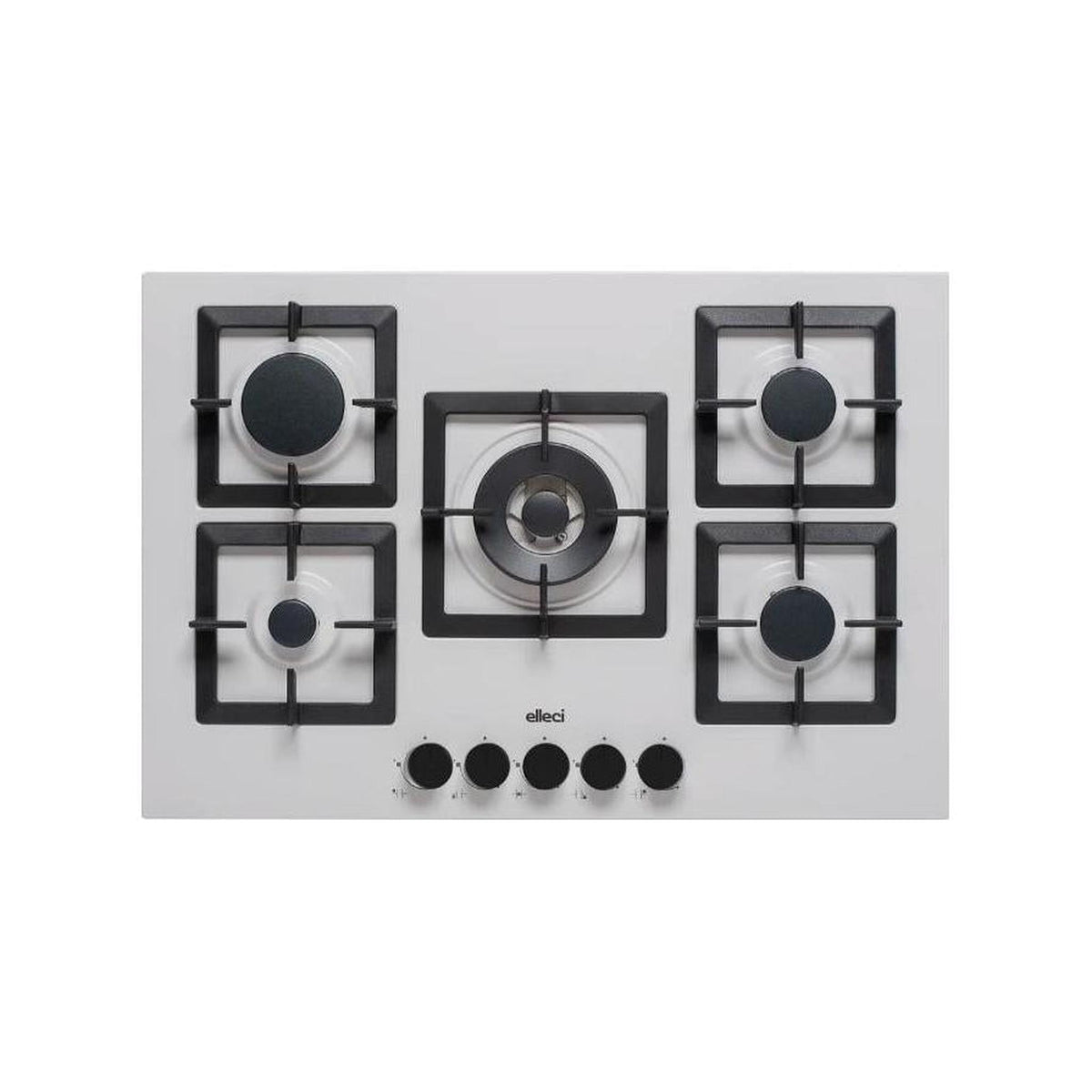 ELLECI PMSP75179CS PIANO COTTURA PLANO 75 CM 5 FUOCHI A GAS GRIGLIE GHISA COLORE ALLUMINIO