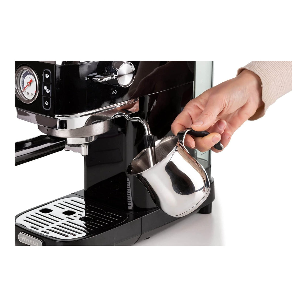 ARIETE 1381 MACCHINA DA CAFFE' ESPRESSO PER CIALDE O MACINATO 1300W SERBATOIO 1,1 LT NERO