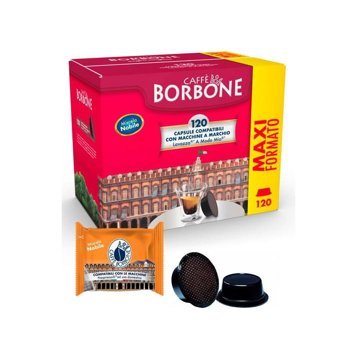 CAFFÈ BORBONE 120 CAPSULE MISCELA NOBILE COMPATIBILI CON LAVAZZA A MODO MIO