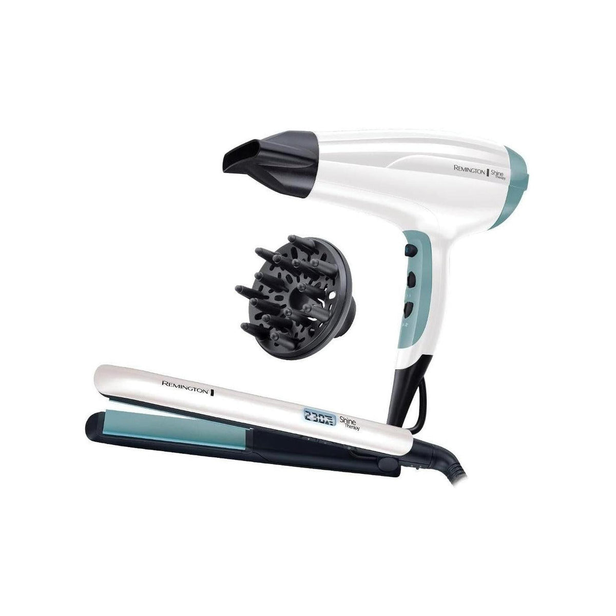 REMINGTON S8500GP Bundle Asciugacapellli + Piastra Shine Therapy Haircare Giftset