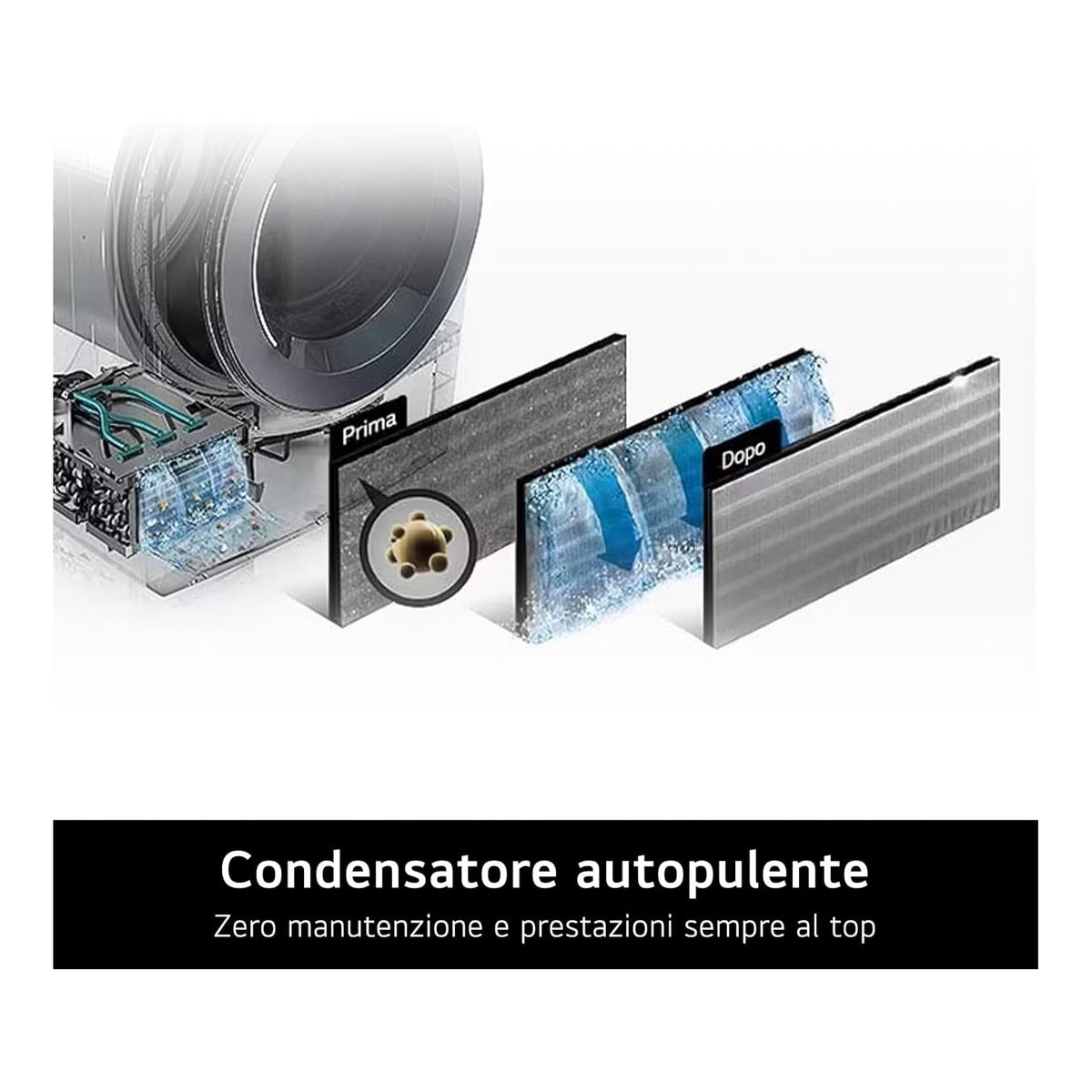 LG RNX5009TWBB ASCIUGATRICE A POMPA DI CALORE 9KG INVERTER CLASSE B