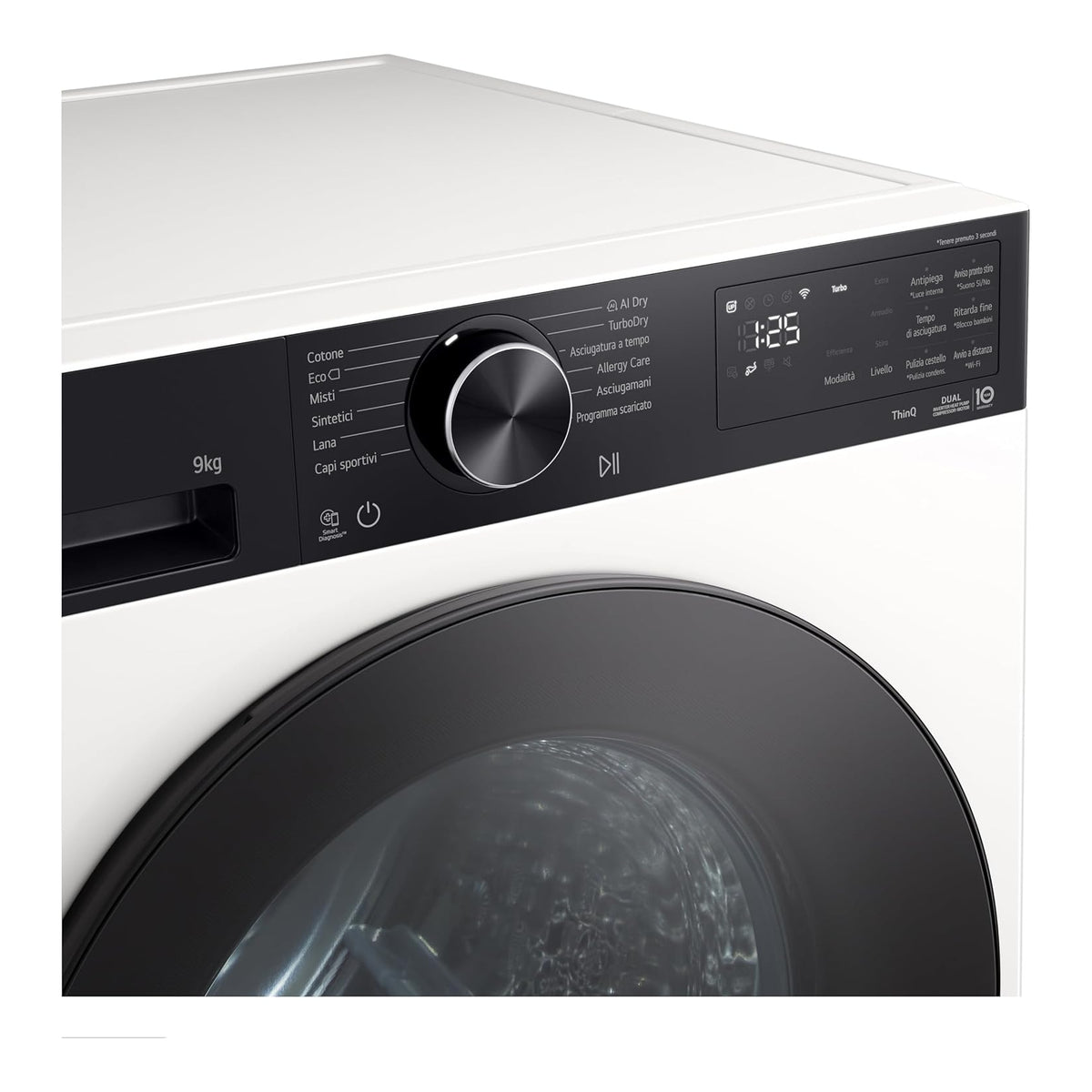 LG RNX5009TWBB ASCIUGATRICE A POMPA DI CALORE 9KG INVERTER CLASSE B