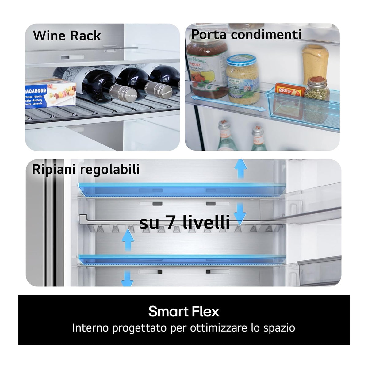 LG GBBW322CPY FRIGORIFEERO COMBINATO 465LT TOTAL NO FROST CLASSE C COLORE ARGENTO
