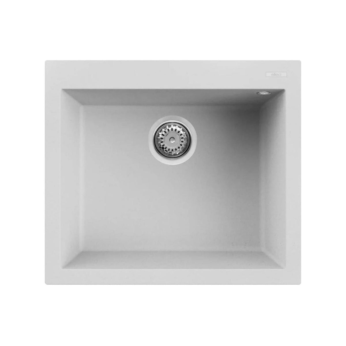 Elleci Quadra 105 LGQ10568 Lavello da Incasso 1 vasca Sopratop 57x50cm in Granitek Matt Bianco 68
