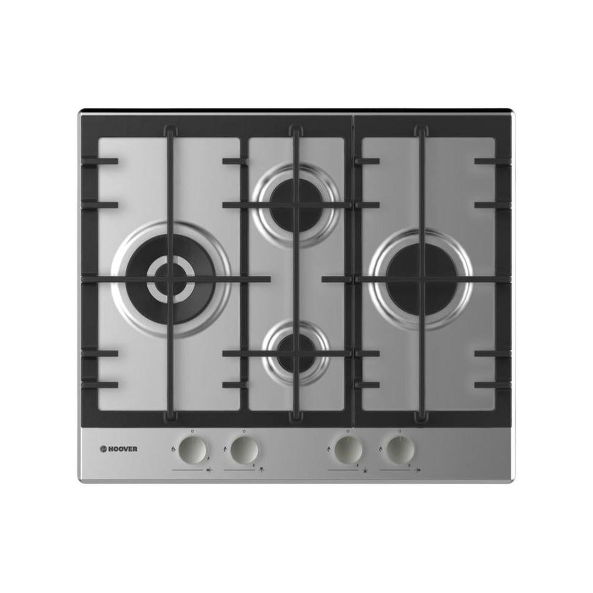 Hoover HHG6DDMX Piano cottura da incasso 60Cm, 4 fuochi a gas, colore Inox