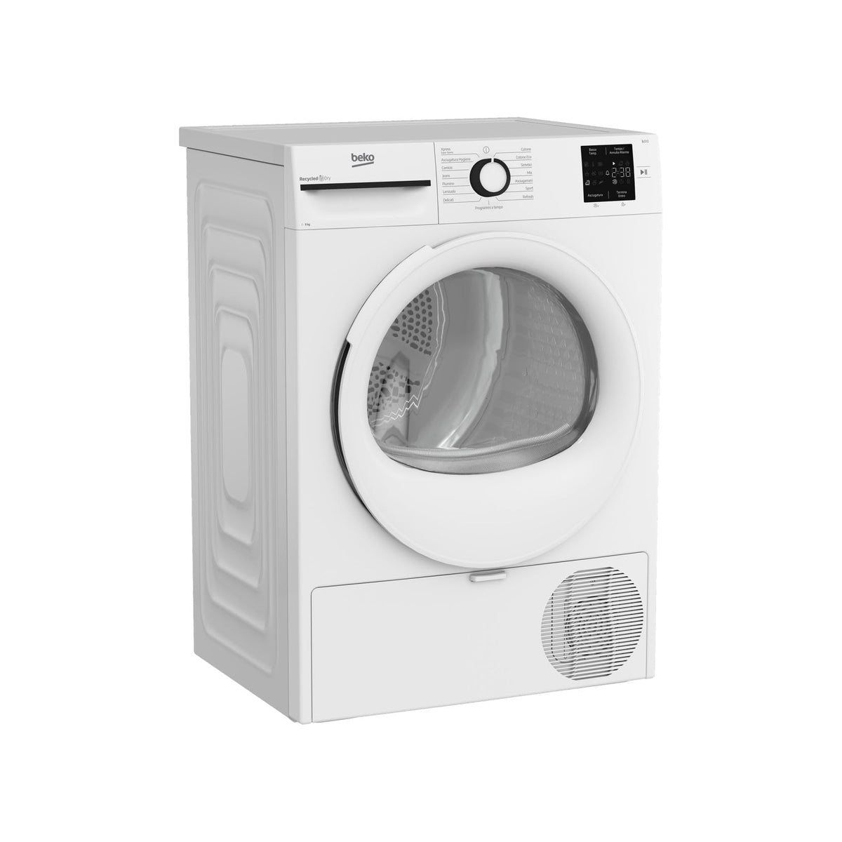 Beko BMT93EW Asciugatrice 9Kg, Pompa di calore Classe D