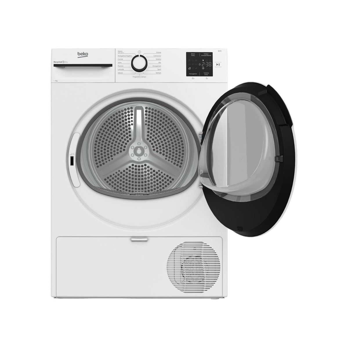 Beko BMT93EW Asciugatrice 9Kg, Pompa di calore Classe D