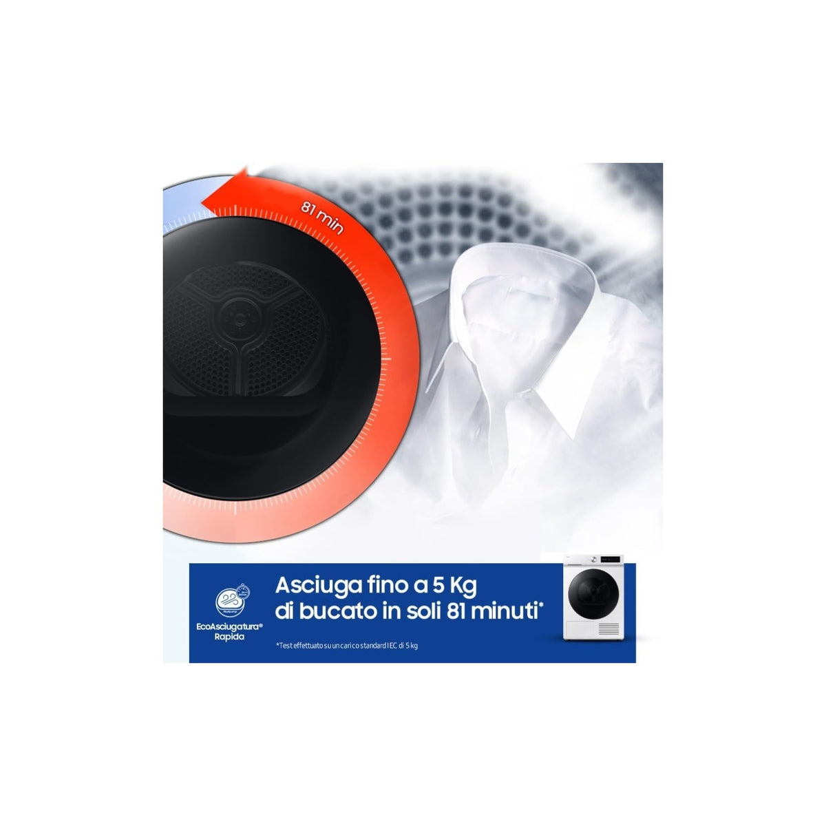 Samsung DV90DB7845GWU3 Asciugatrice Bespoke AI 9Kg Wifi Classe A