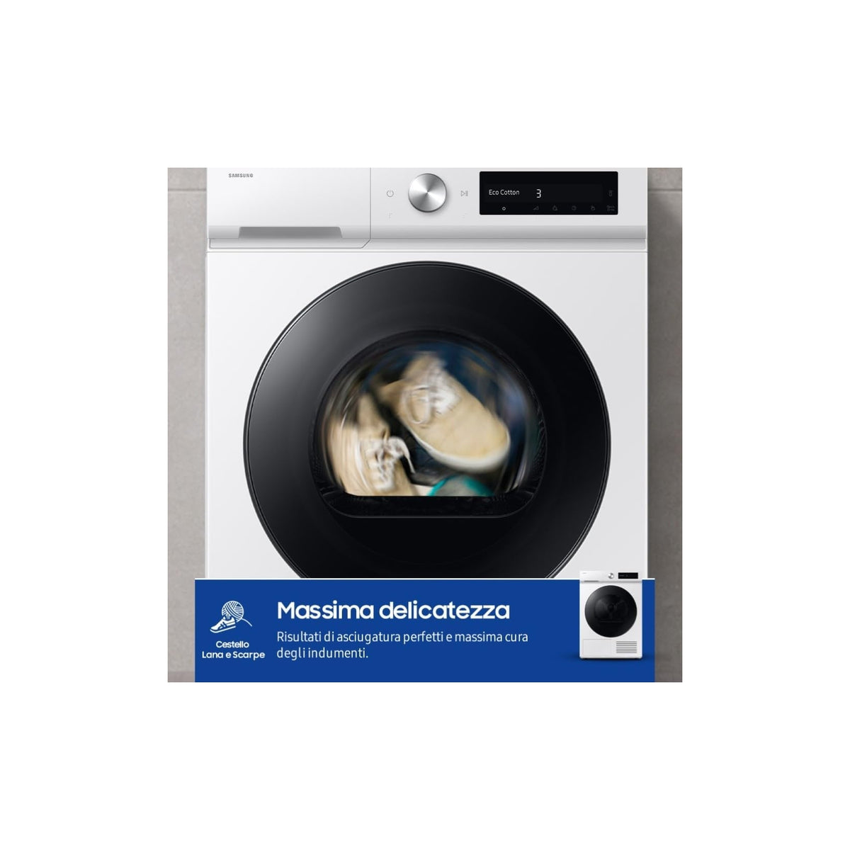 Samsung DV90DB7845GWU3 Asciugatrice Bespoke AI 9Kg Wifi Classe A
