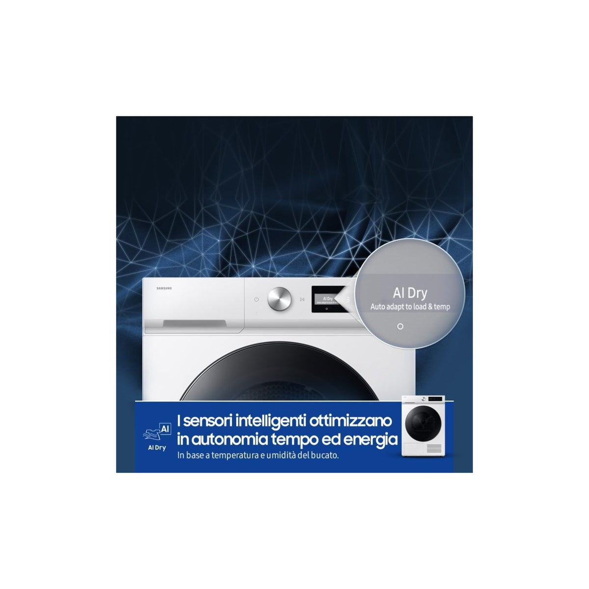 Samsung DV90DB7845GWU3 Asciugatrice Bespoke AI 9Kg Wifi Classe A
