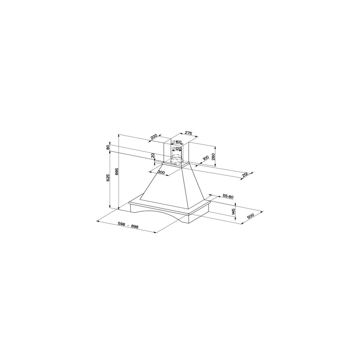 Faber Ranch 90 NF Cappa A Parete 90CM Cornice Non Inclusa - 321.0693.747