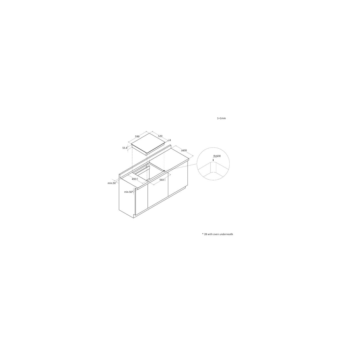 HAIER HAI64SCM Piano cottura da incasso a Induzione 60cm, 4 Zone Flex