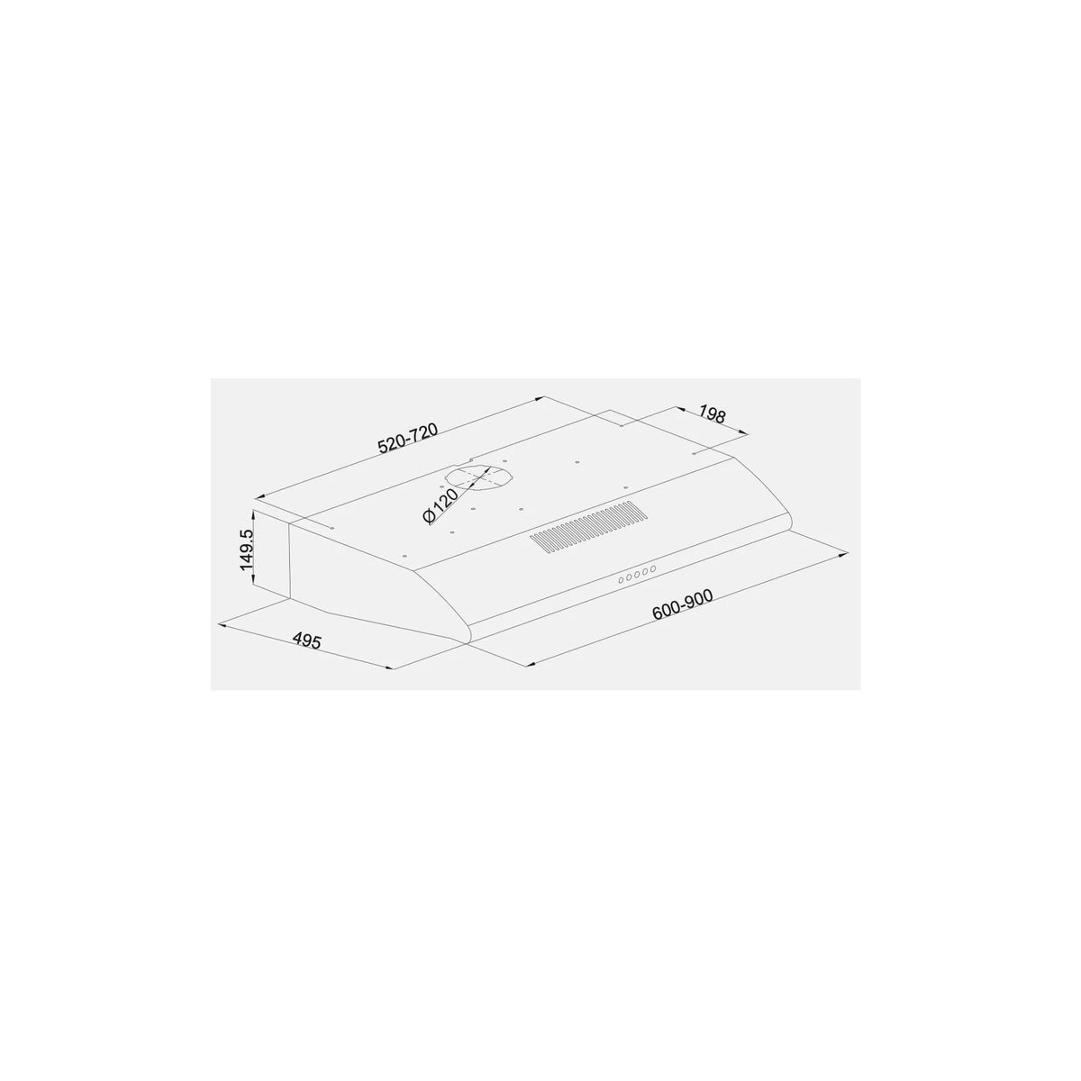SILVERLINE 1201.9.733.01 Cappa Sottopensile Aspirante 90cm, Inox