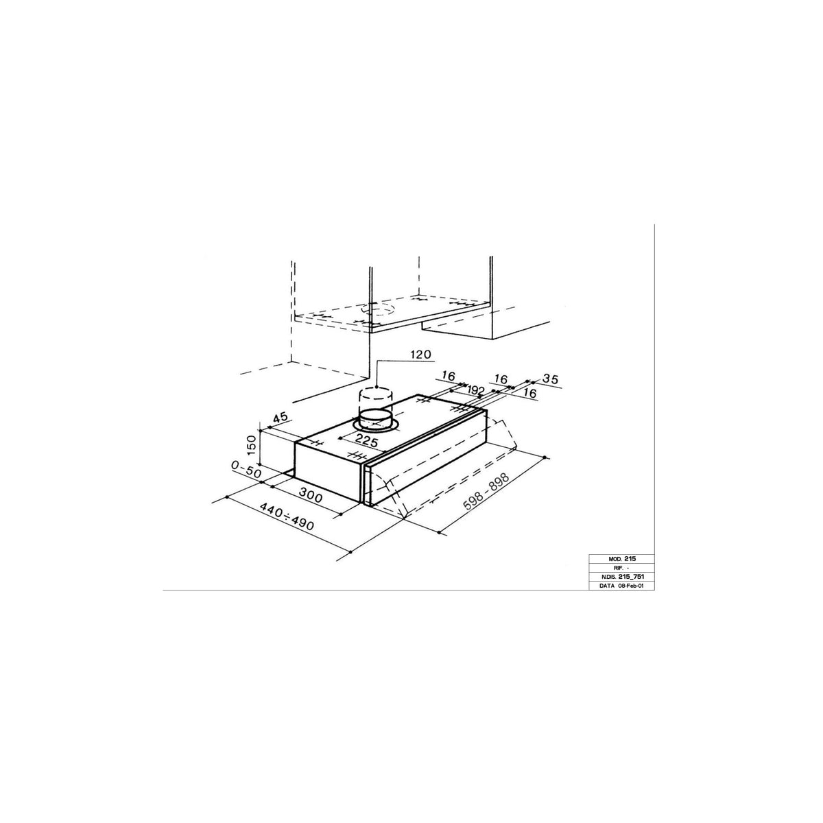 FABER 2152 SRM LG A90 Cappa Sottopensiole Aspirante 90 cm Inox - 315.0547.815