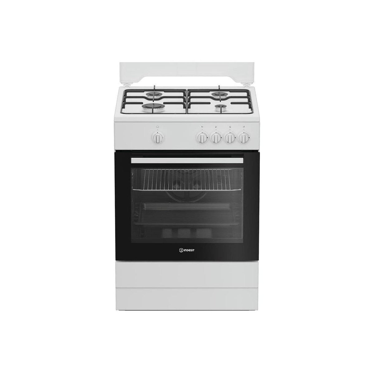 Indesit I6GGKMW Cucina A Gas 60x60, 4 Fuochi, Forno A Gas, Classe A, Colore Bianco