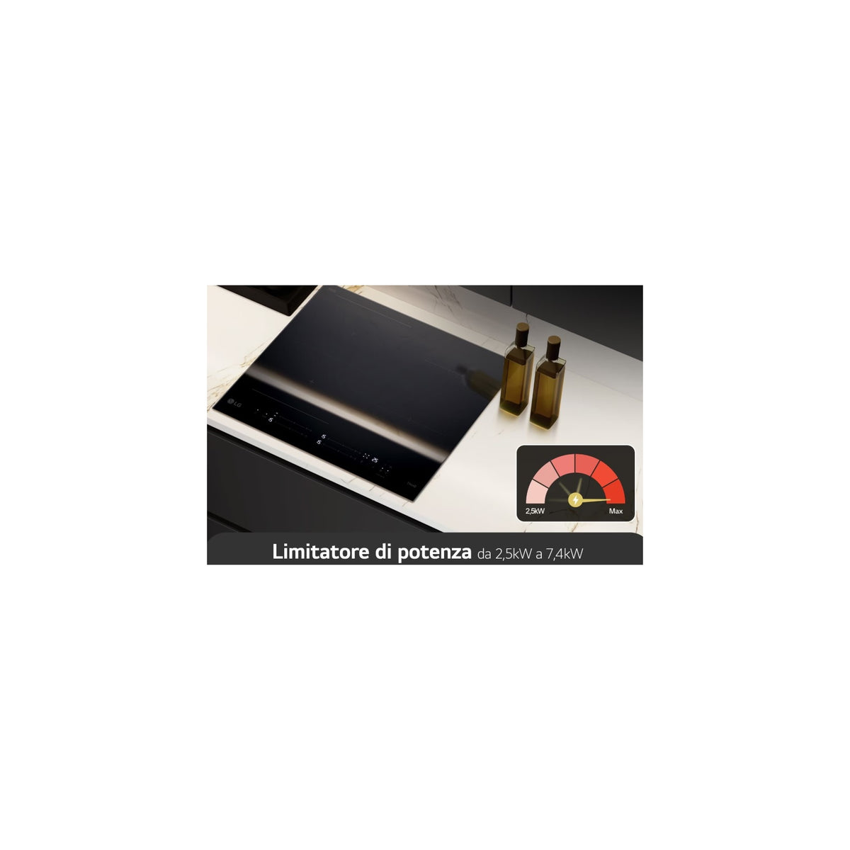 Lg CCI7Z2438BA Piano cottura a Induzione 60cm, 4 zone e 2 flex, Wifi - Nero