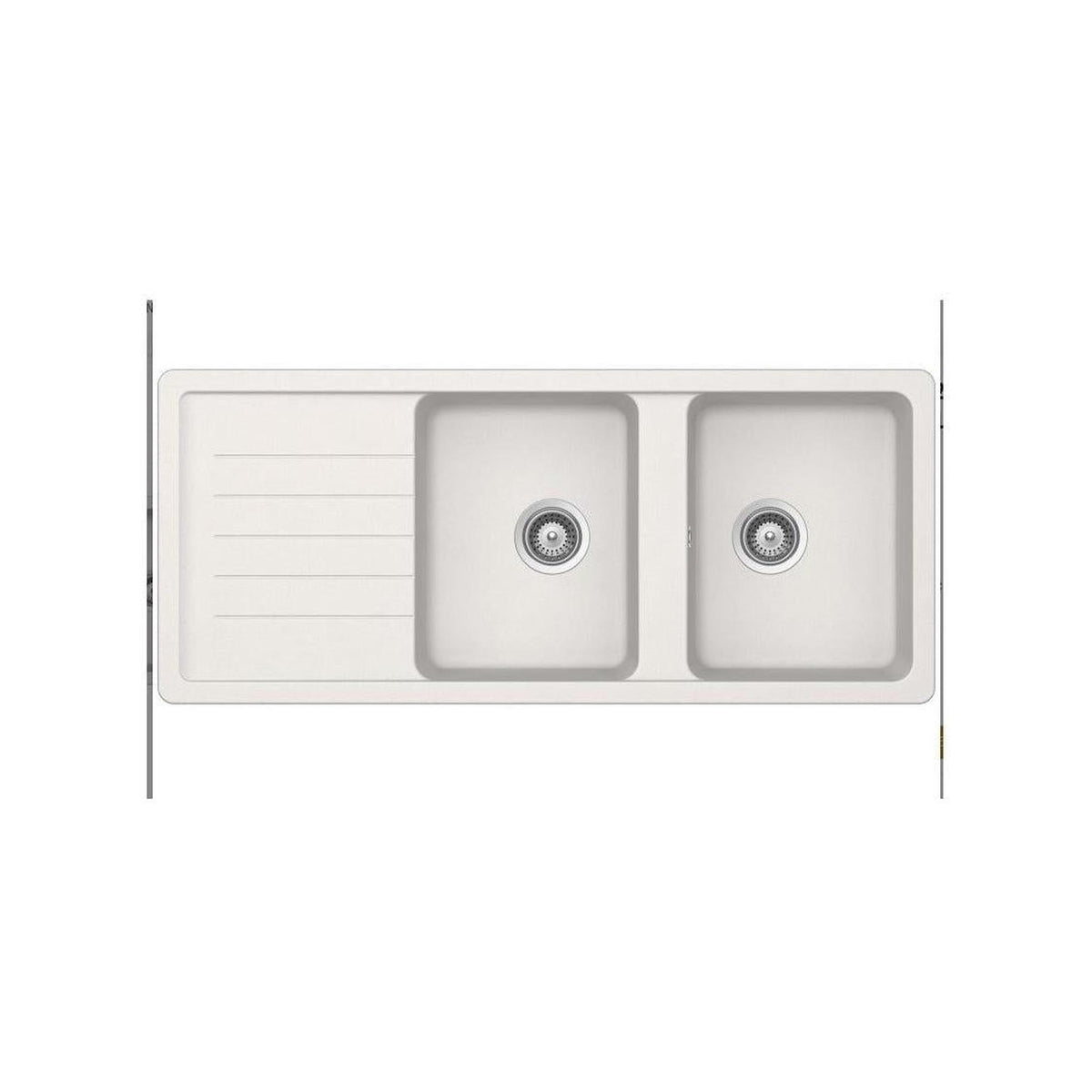 SCHOCK ELED200A16N ELEMENT D200 Lavello 2 vasche con Gocciolatoio Reversibile 116x50 cm - New Alluminia