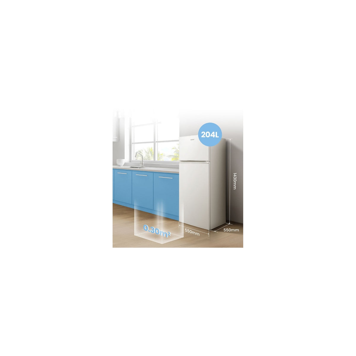 COMFEE' RCT284WH2A Frigorifero Doppia porta Statico 204lt Classe E - Bianco