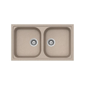 SCHOCK FOMN200A58 LAVELLO DA INCASSO 2 VASCHE 86x50 CM COLORE AVENA - PROMO