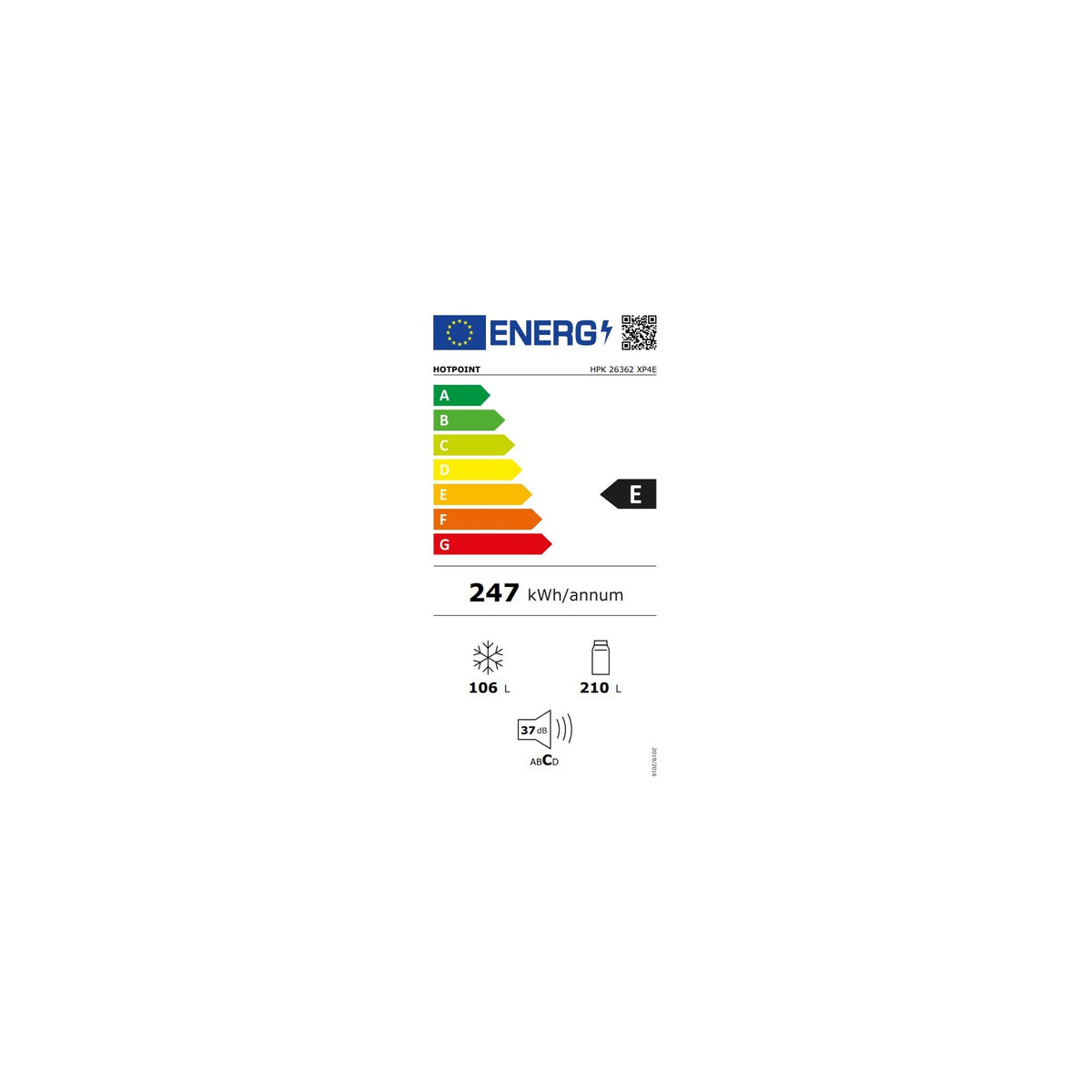HOTPOINT ARISTON HPK 26362 XP4E FRIGORIFERO COMBINATO 316LT TOTAL NO FROST CLASSE E - INOX - HPK26362XP4E