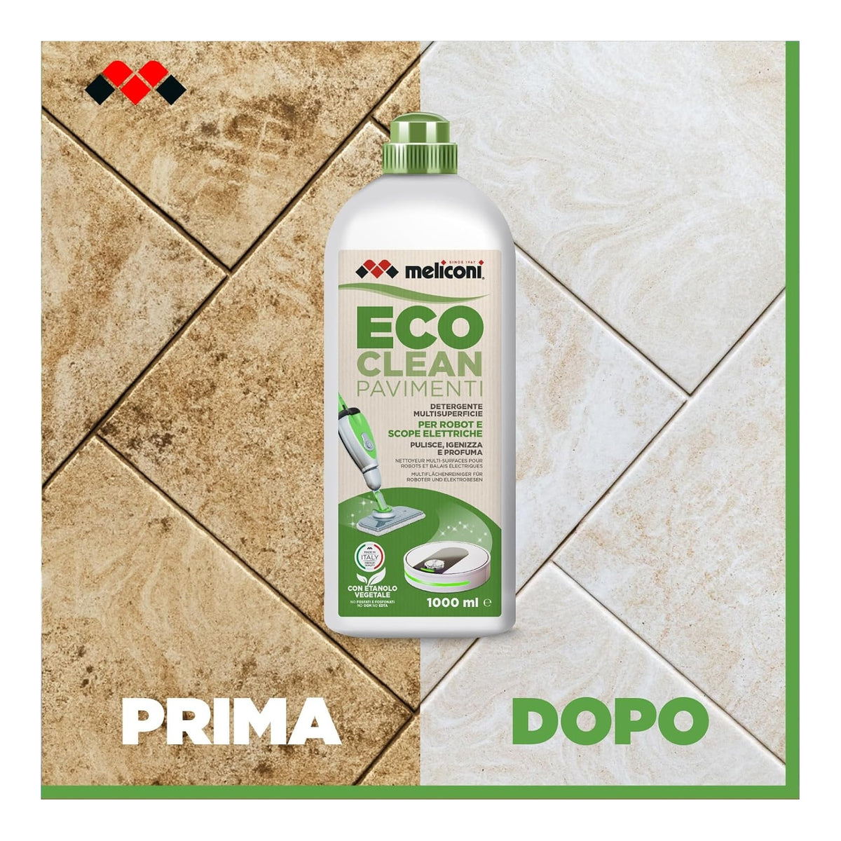 Meliconi ECO CLEAN Detergente multisuperficie per Robot, Scope e Lavapavimenti - 621029