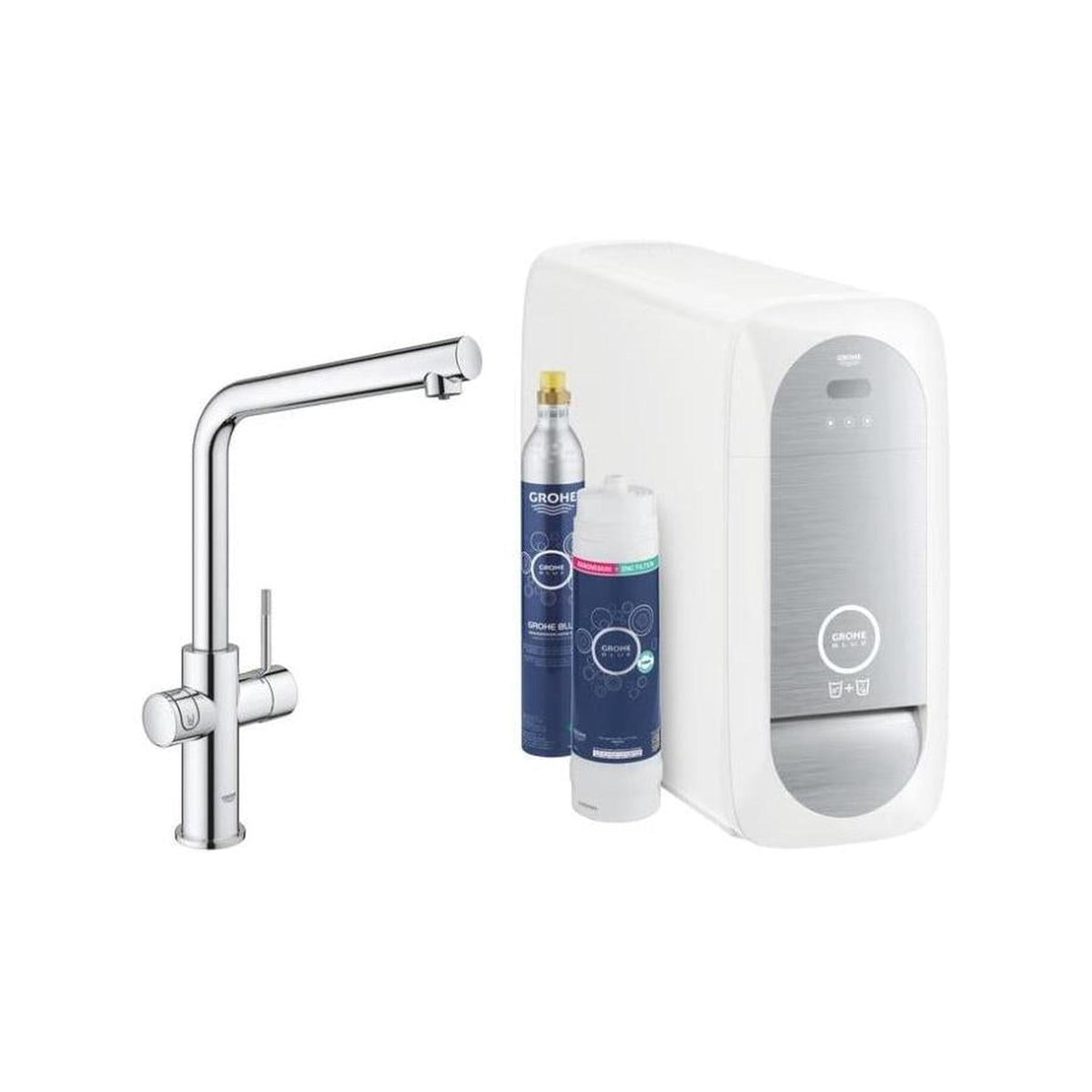 GROHE BLUE PURE Miscelatore con acqua filtrata refrigerata e frizzante con aggiunta di Magnesio e Zinco- 120832