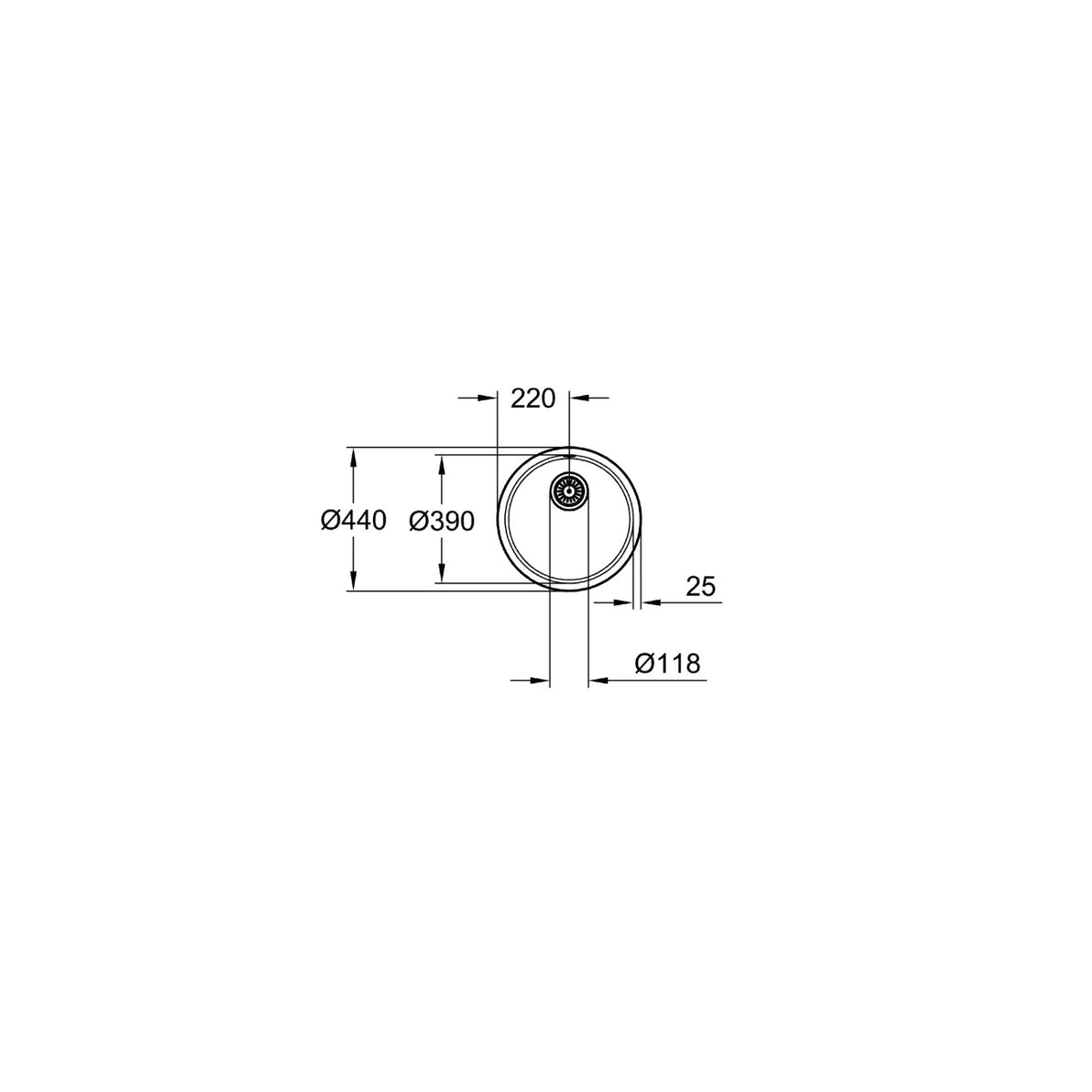 GROHE K200 31720SD0 Lavello rotondo 39cm - Inox