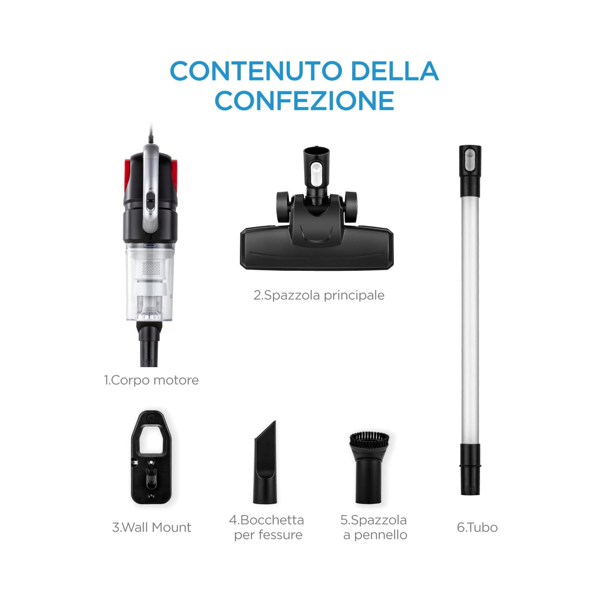 Midea MCS2045BR Scopa elettrica con filo senza sacchetto 0,45lt