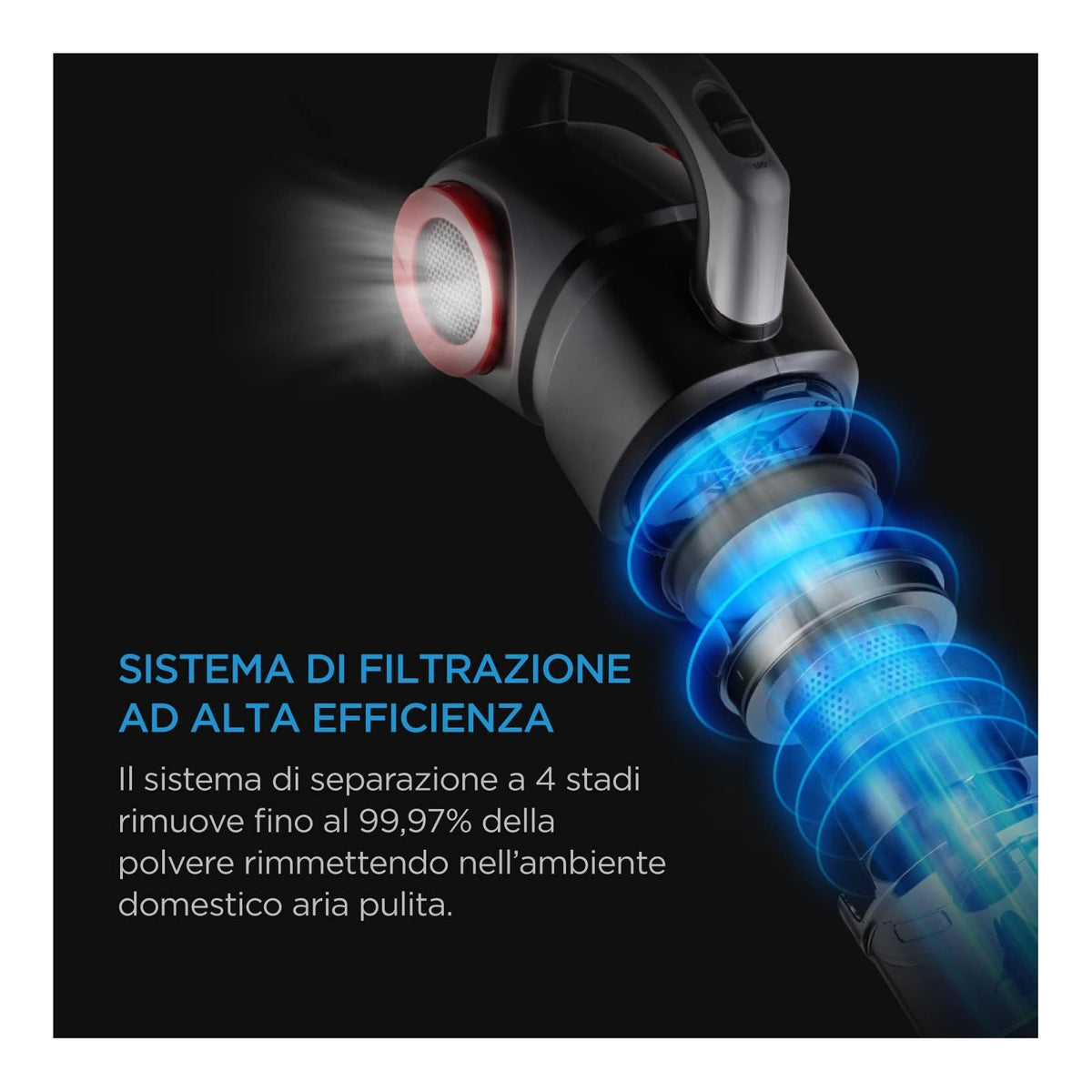 Midea MCS2045BR Scopa elettrica con filo senza sacchetto 0,45lt