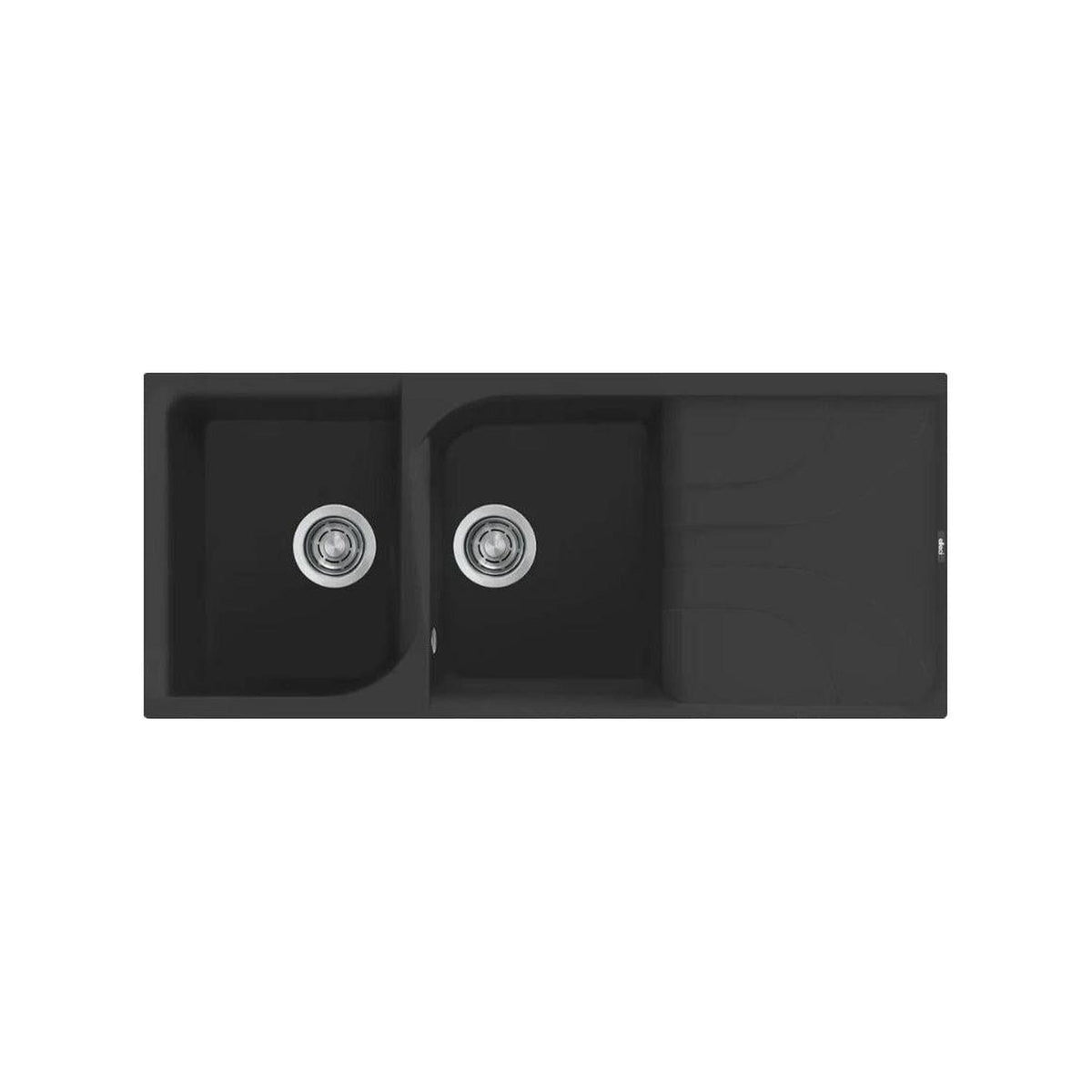 ELLECI LGE50040 EGO 500 Lavello 2 vasche con gocciolatoio reversibile 116x50cm - Nero