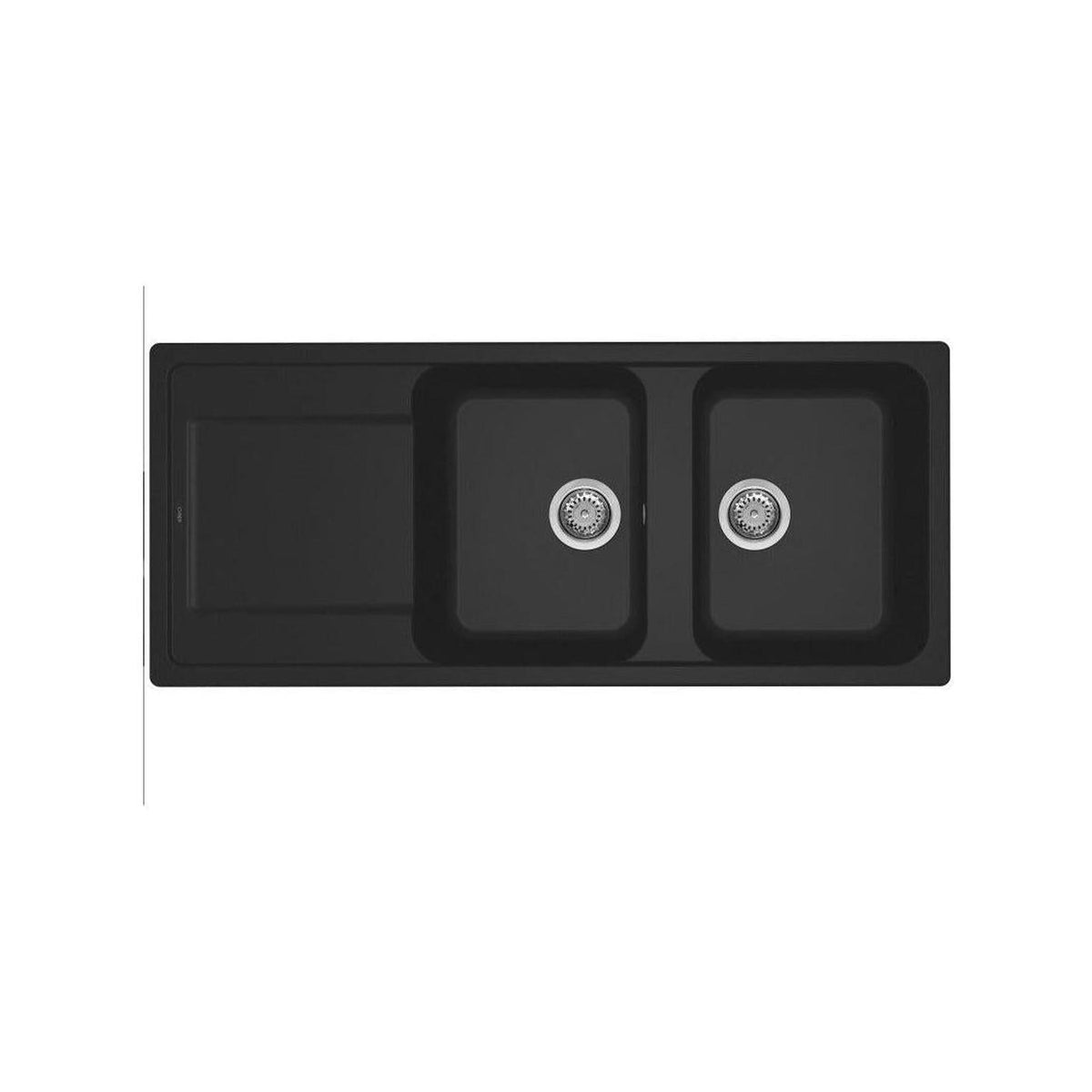ELLECI LG250040 LAVELLO DA INCASSO LIFE500 116X50 CM 2 VASCHE + GOCCIOLATOIO GRANITEK NERO