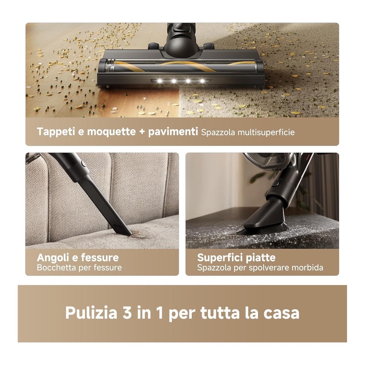 DREAME R10S LITE Scopa elettrica senza Fili con Luce Led
