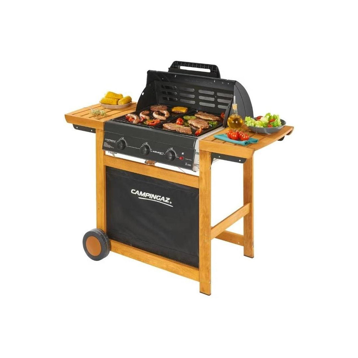 CAMPINGAZ ADELAIDE 3 WOODY BARBECUE A GAS GPL/METANO IN LEGNO POTENZA DI 14 KW - 2218751