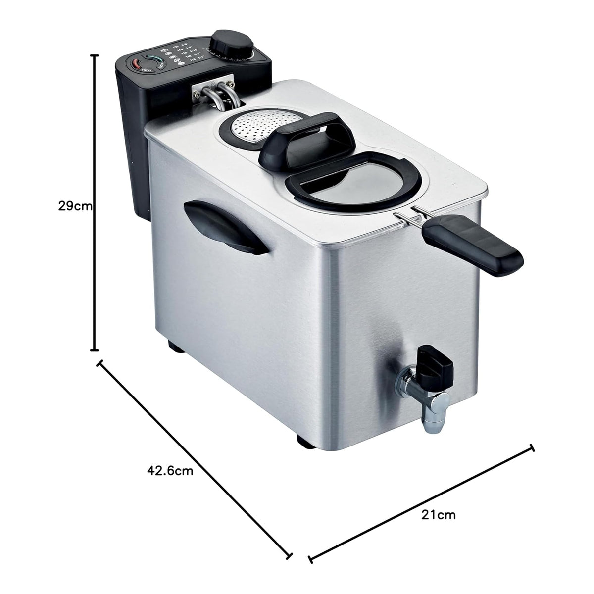 R.G.V FRY4N Friggitrice ad Olio 4Lt, Inox