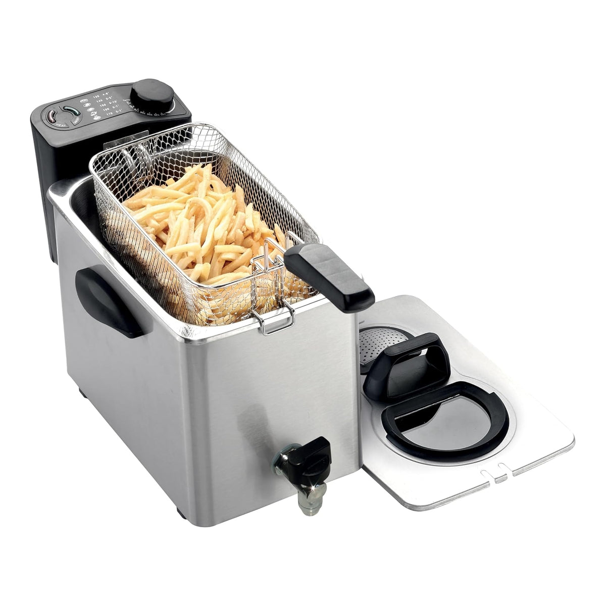 R.G.V FRY4N Friggitrice ad Olio 4Lt, Inox