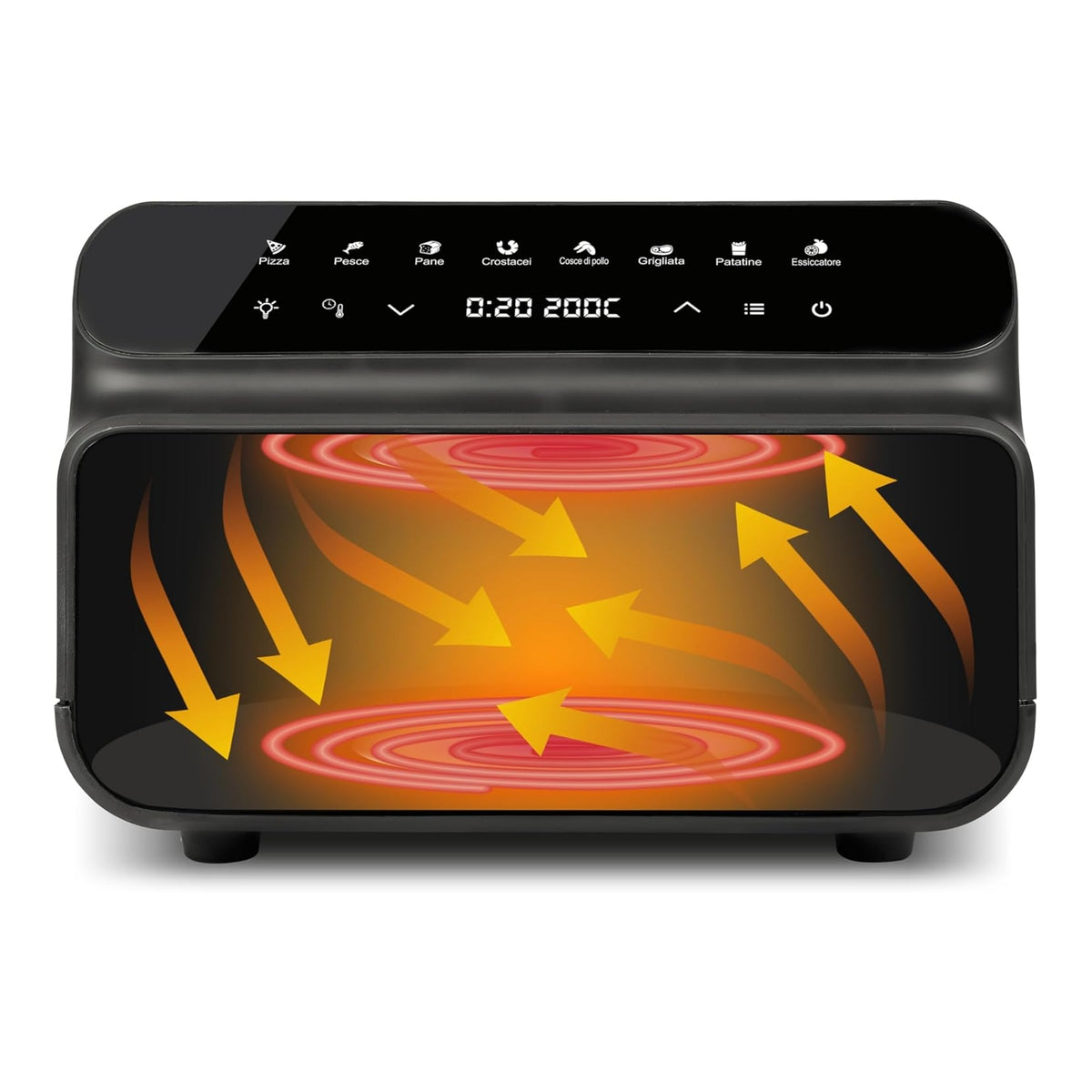 G3 Ferrari G10181 Friggisano BBQ Friggitrice ad aria + BBQ 10L 2000W 8 Programmi