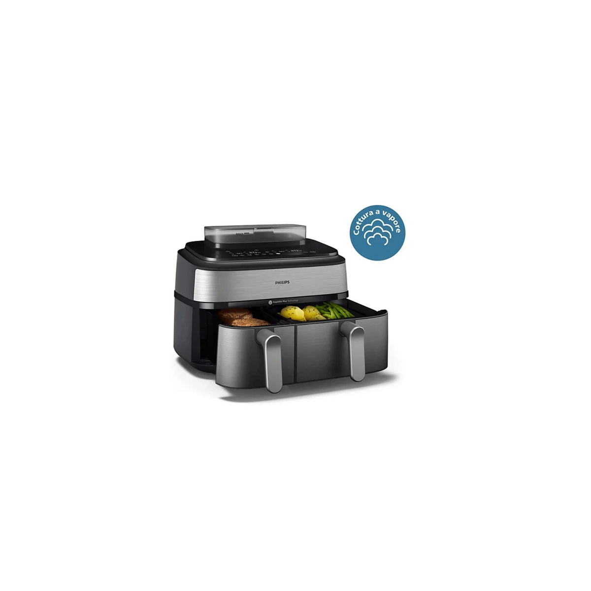 PHILIPS AIRFRYER NA555/00 SERIE 5000 FRIGGITRICE AD ARIA 9LT CON COTTURA A VAPORE