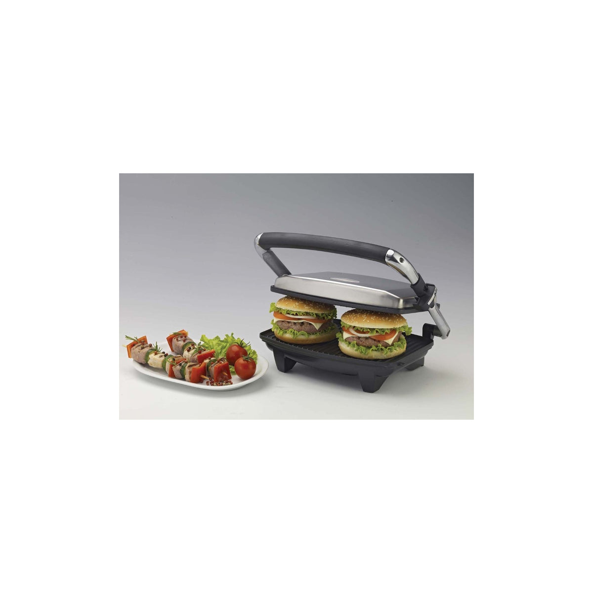 Ariete 1911 Toast & Grill Slim Piastra elettrica antiaderente 1000W - Argento