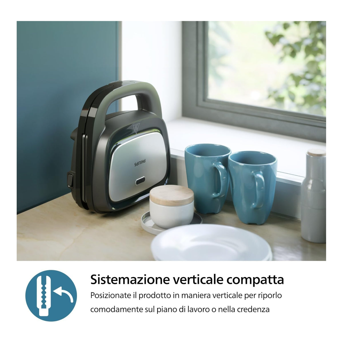 Philips HD2350/80 Tostiera + 3 Piastre per Panini, Sandwich e Waffle